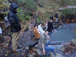 Hot spring along the river